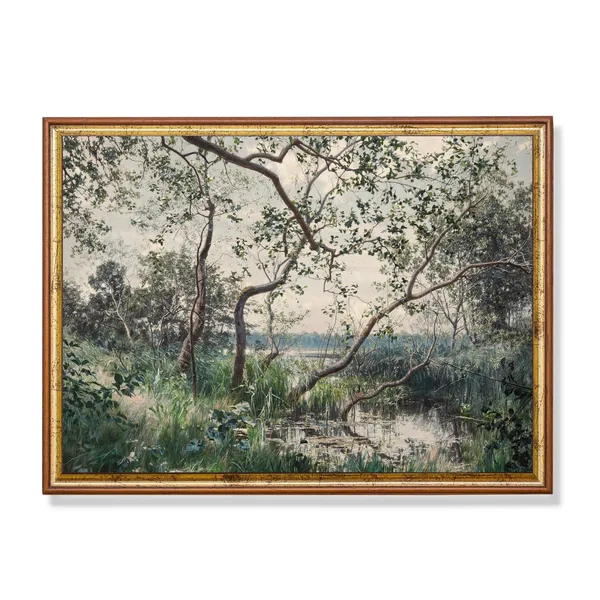 Vintage Landscape Painting Antique Country Poster