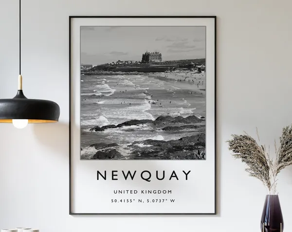 Newquay Cornwall Travel Poster, Seaside Art Print