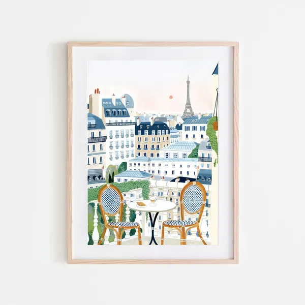 Paris Eiffel Tower Travel Poster, Paris Decor