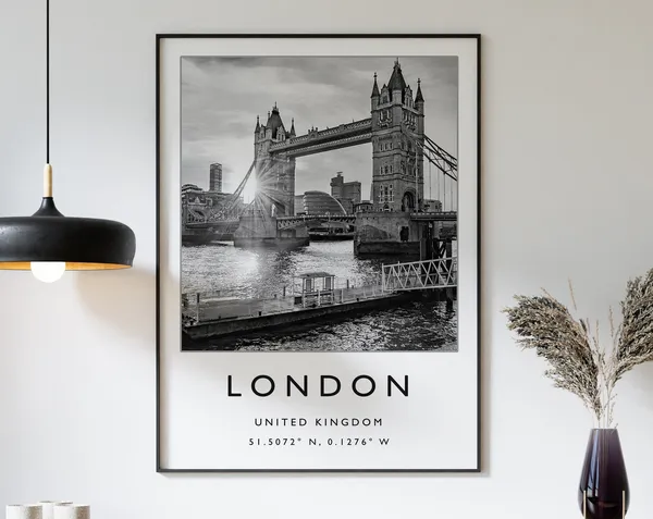 London Travel Poster, English City Wall Art Print