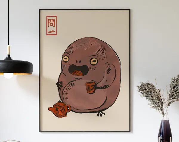 Frog Japanese Vintage Poster Print