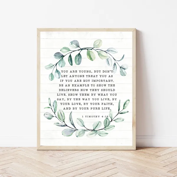 Bible Verse Nursery Art Print, Baptism Scripture