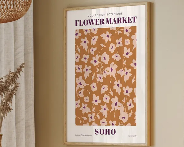 Soho Flower Market Poster, London Travel Print