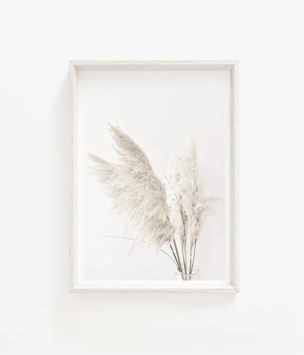 Pampas Grass Botanical Art Print, Neutral Decor