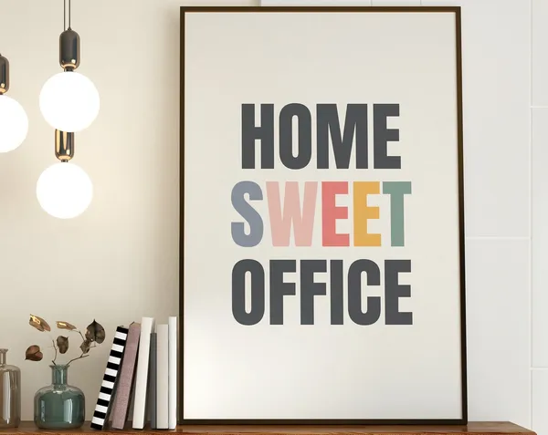 Home Sweet Office Typography Quote Art Print
