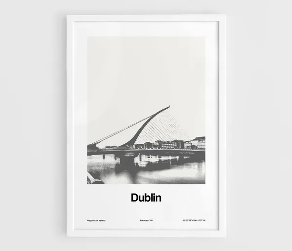 Dublin Samuel Beckett Bridge Ireland Minimalist Travel Poster