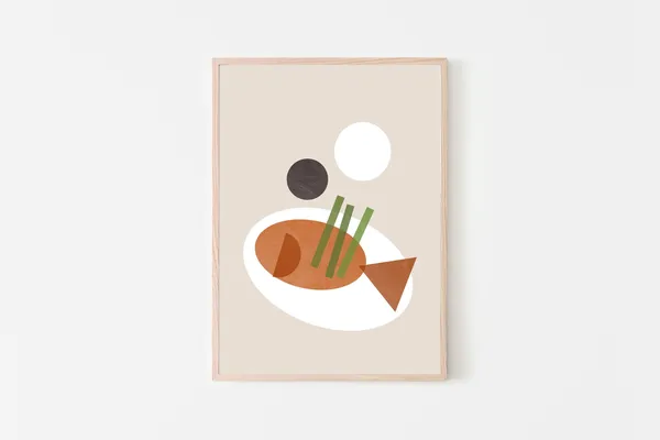 Steamed Fish Art, Modern Chinese Food Print