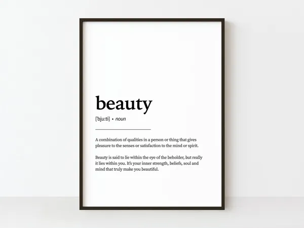 Beauty Definition Quote Art Print, Gift for Her