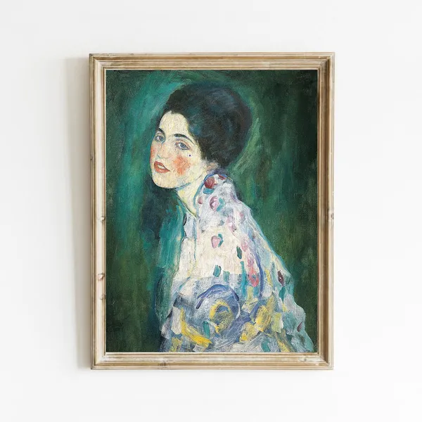 Vintage Woman Portrait Art Print, Moody Fashion