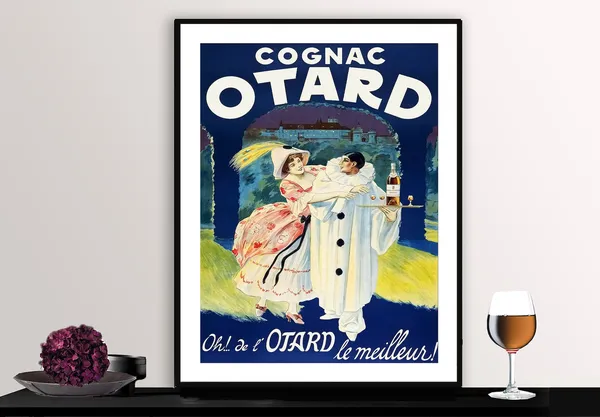 Cognac Otard Vintage Beverage Poster, Bar Decor