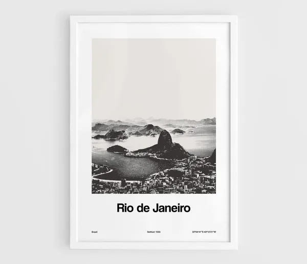 Rio De Janeiro Minimalist Travel Poster, Sugarloaf Mountain