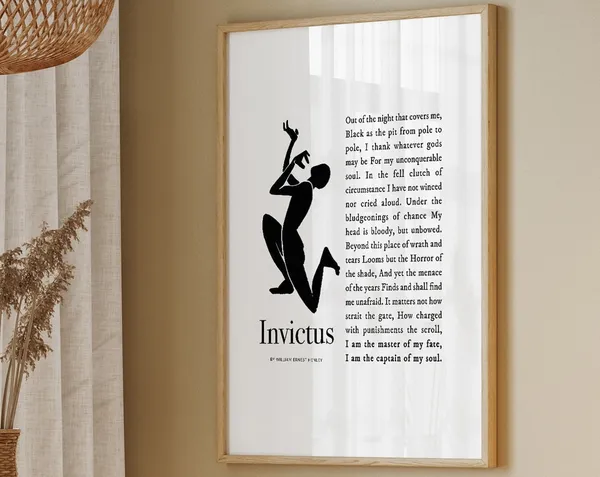 Invictus Poem Quote Art Print, Graduation Gift