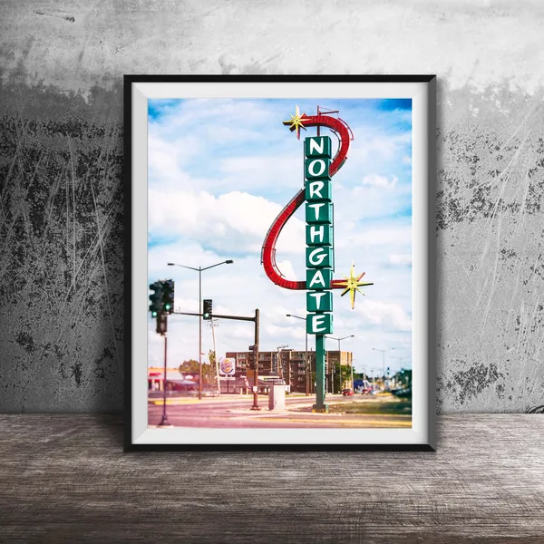 Aurora Illinois Chicagoland Sign, Northgate Art Print