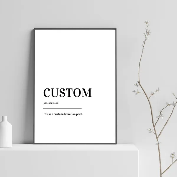 Custom Definition Poster, Personalized Home Decor