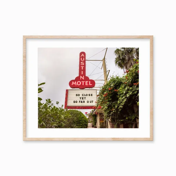 Austin Motel Vintage Texas Travel Poster Print