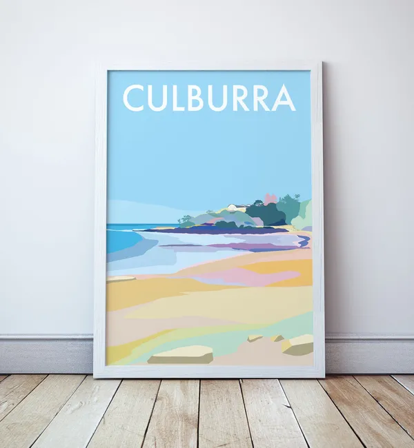 Culburra Beach Travel Poster, Australia Coast