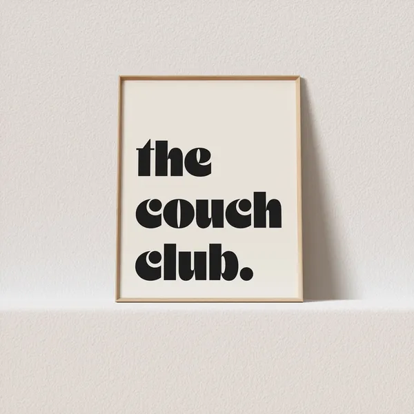 The Couch Club Retro 70s Typography Art Print