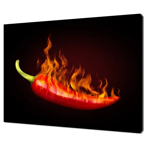 Red Hot Chili Pepper On Fire, Kitchen Wall Art Print