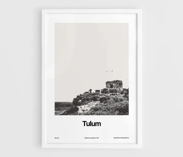 Tulum Mexico Poster, Minimalist Custom City Print