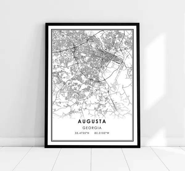 Augusta Map Print Poster, Georgia City Travel Map