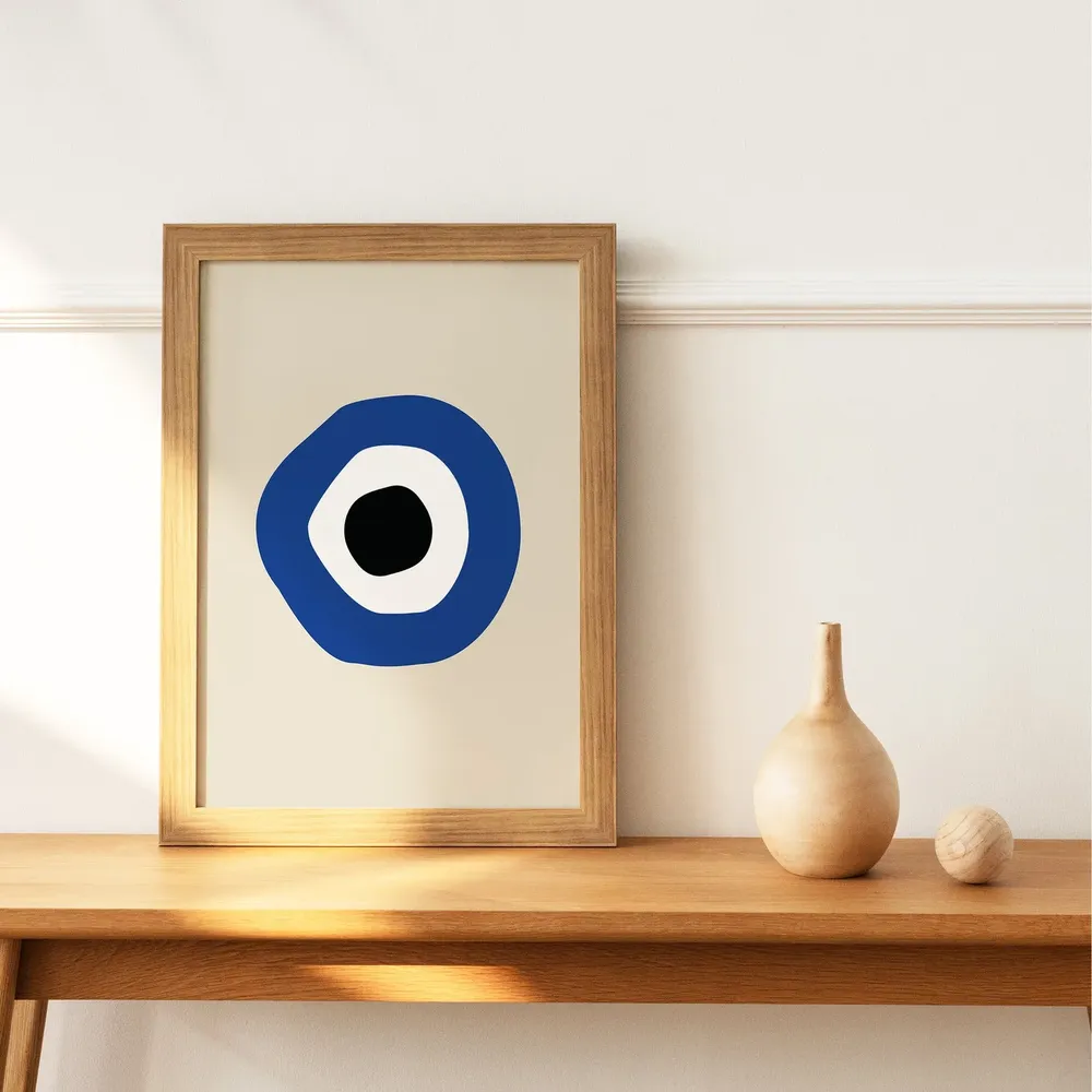 Evil Eye Series Dark Blue Art Print