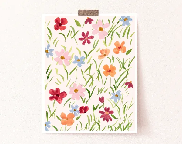 Vintage Floral Prints, Danish Pastel Wall Art