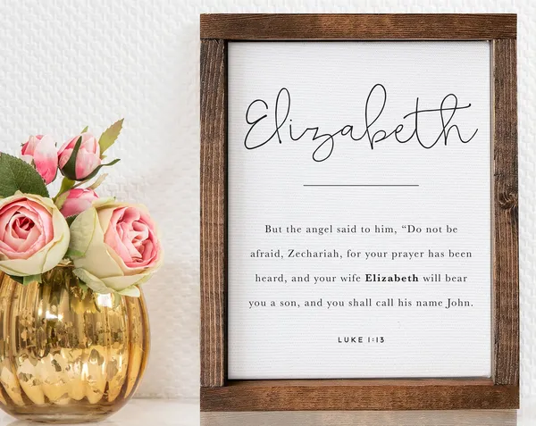 Biblical Names Meanings Religious Farmhouse Decor Print
