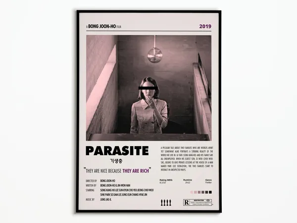 Vintage Parasite Movie Poster, Film Wall Art Print