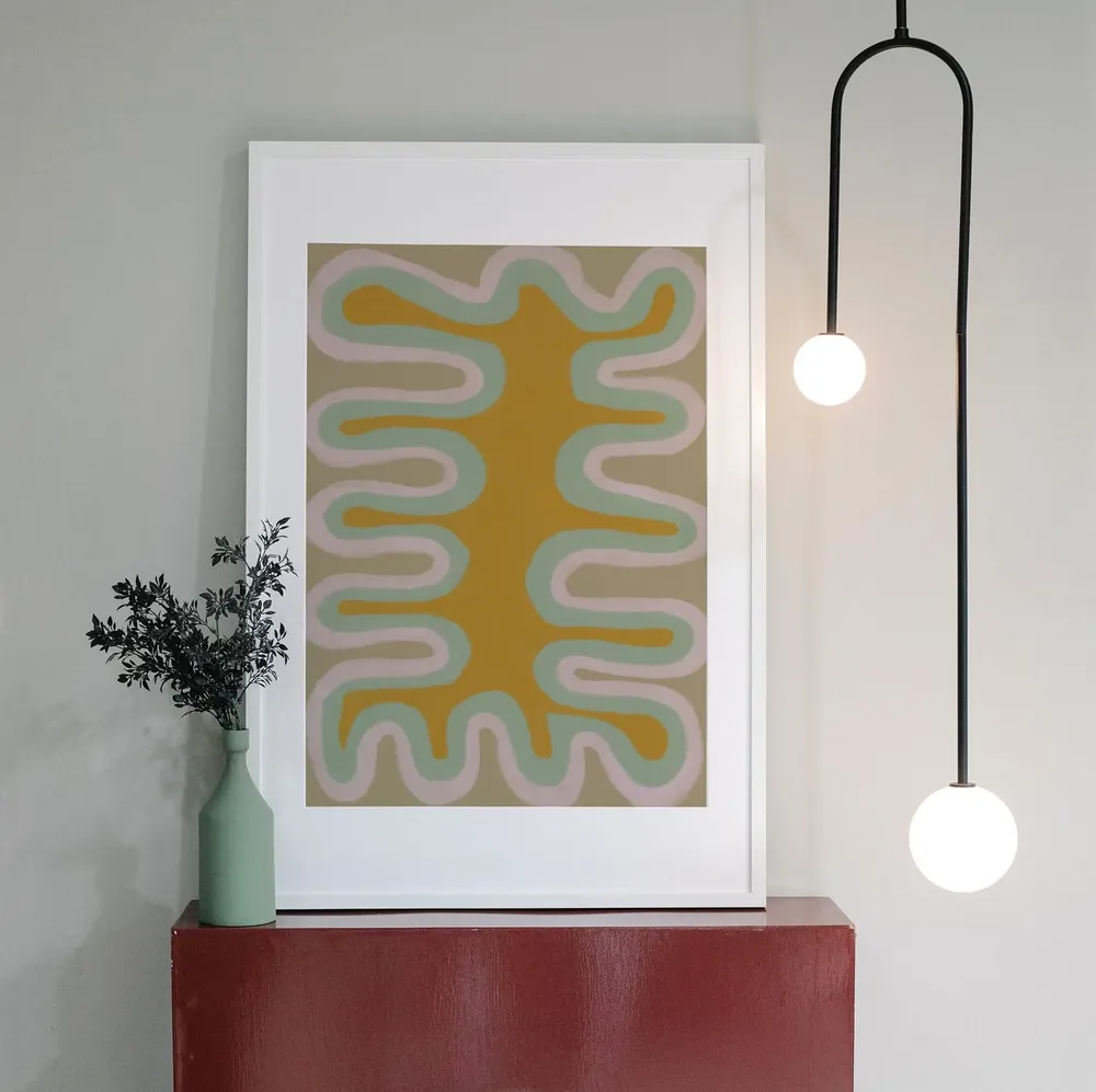 Abstract Wavy Lines Boho Poster Print - Image 2