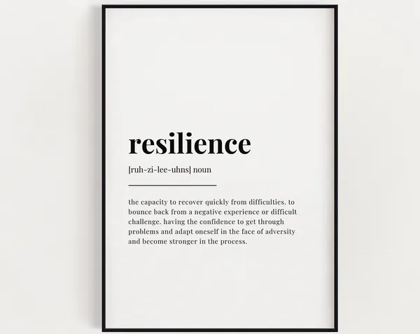 Resilience Definition and Meaning Wall Art Print