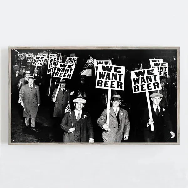 Prohibition Beer Wall Art, Vintage Bar Poster