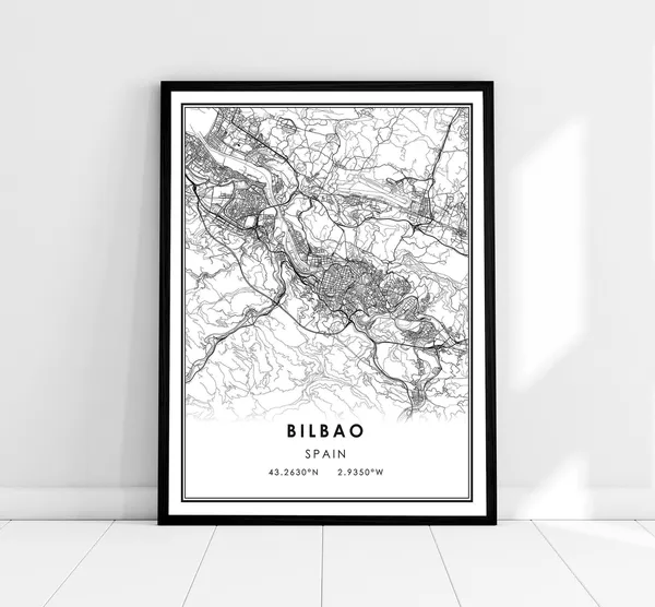 Bilbao Map Poster, Spain City Travel Print