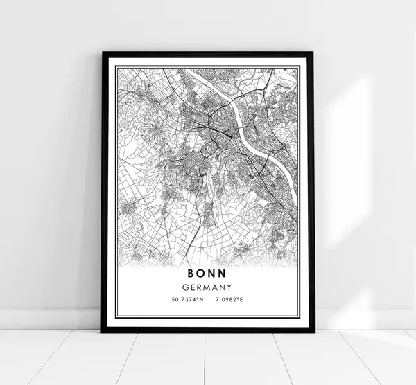 Bonn Map Print, Germany City Travel Poster