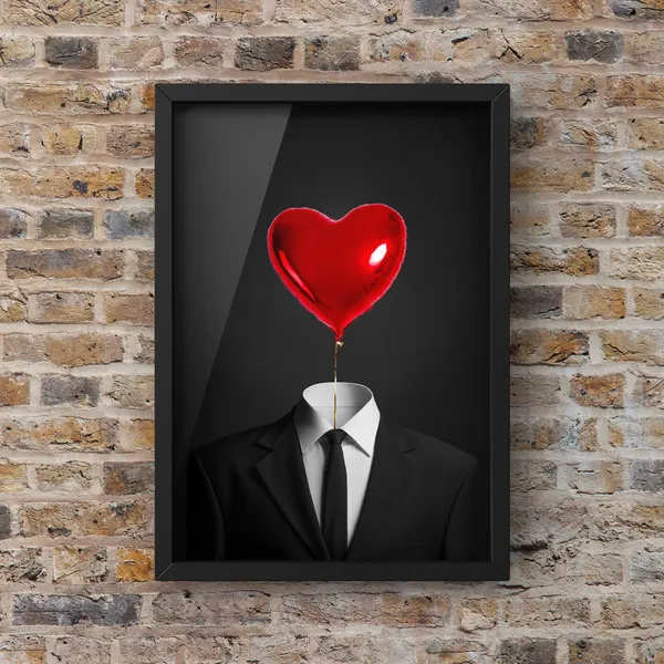 Mr Valentines Love Heart Balloon Punk Art Print