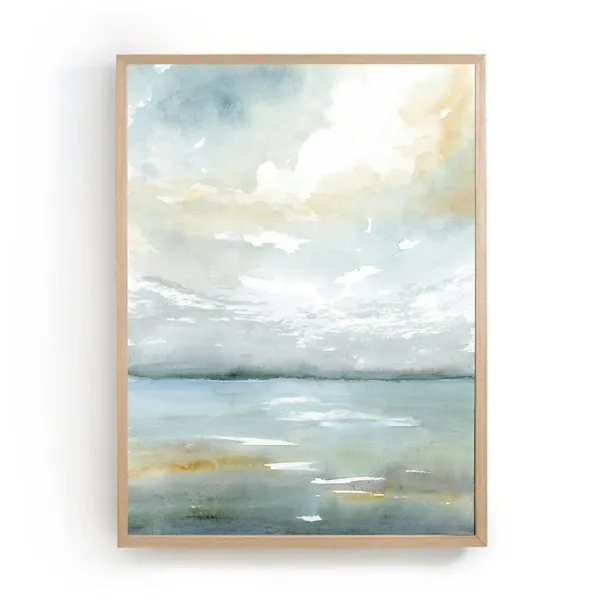 Coastal Landscape Painting Watercolor Seascape Art Print
