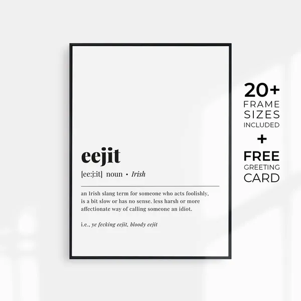 Eejit Definition Irish Slang Funny St. Patricks Day Art Print