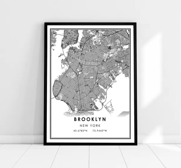 Brooklyn Map Print, City Travel Poster