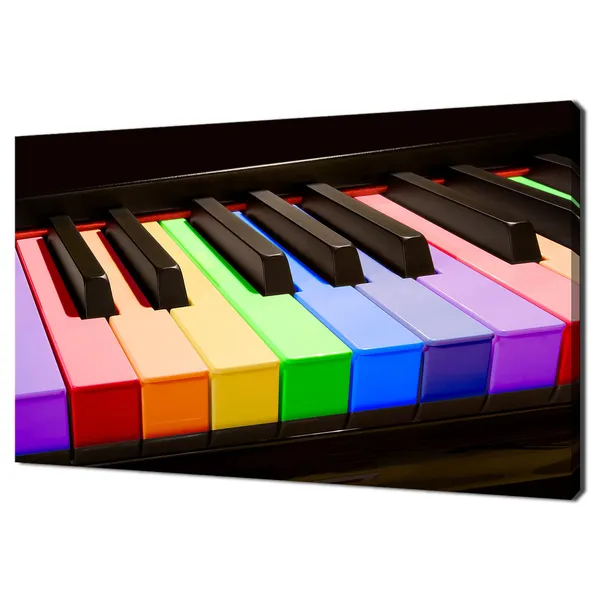 Rainbow Piano Keys Modern Art Print, Home Decor