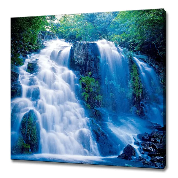 Waterfall In Tropical Forest, Modern Wall Art Print