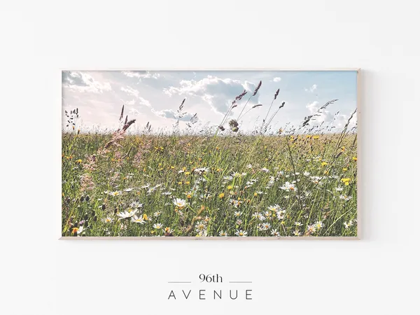 Spring Flower Field Botanical Art Print, Meadow