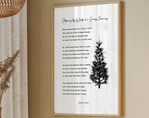 Stopping By Woods On A Snowy Evening, Winter Poster