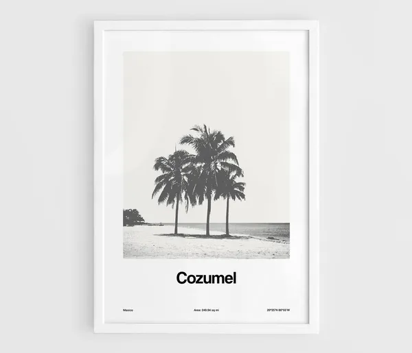 Cozumel Minimalist Custom Travel Poster, Mexico Print