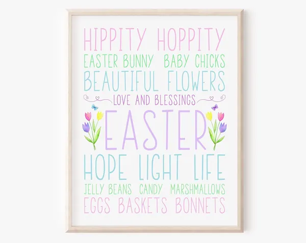 Easter Words and Sayings Springtime Poster