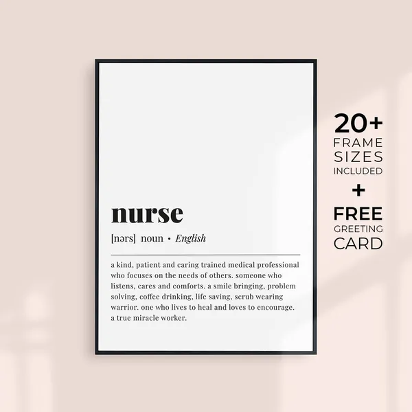 Nurse Definition Gift for Nurses Art Print