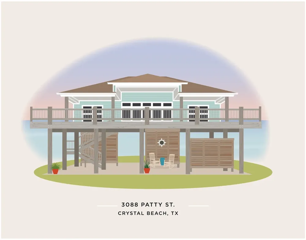 House Portrait, Moving Gift Art Print