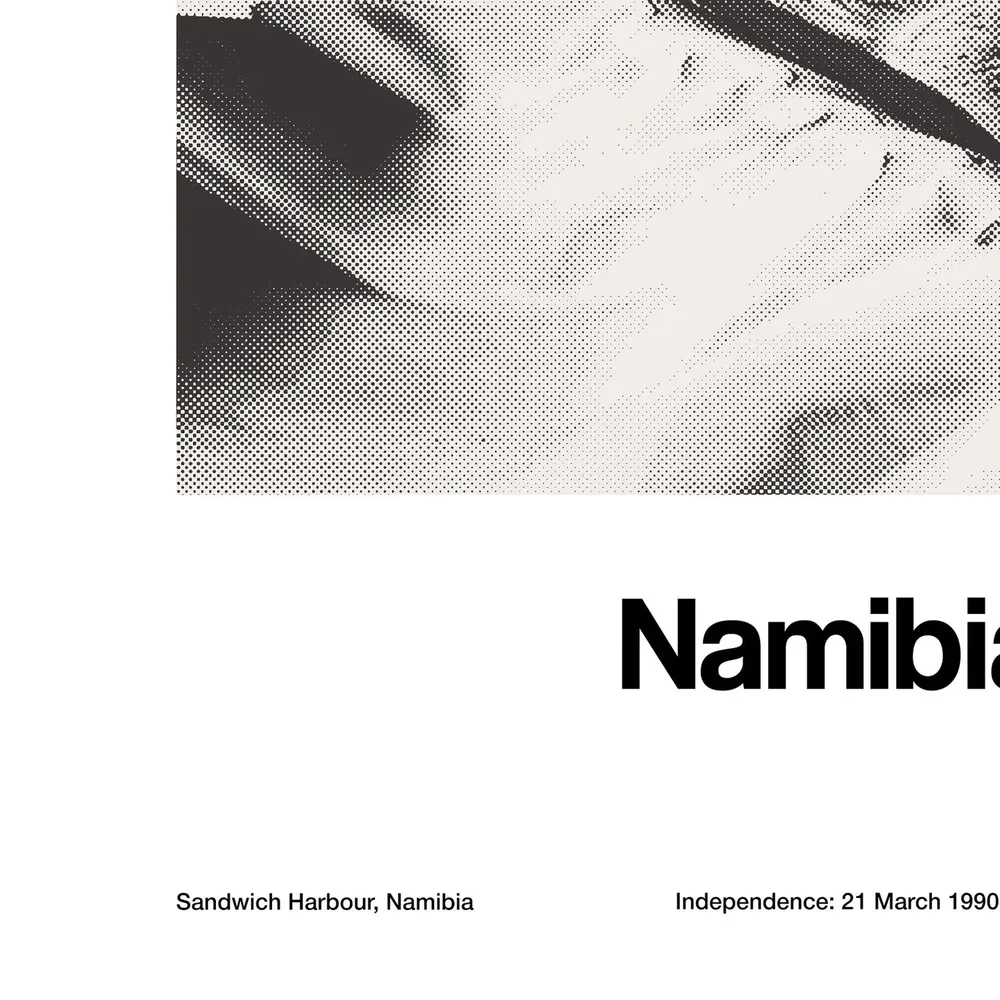 Sandwich Harbour Namibia Travel Poster, Black and White - Image 3
