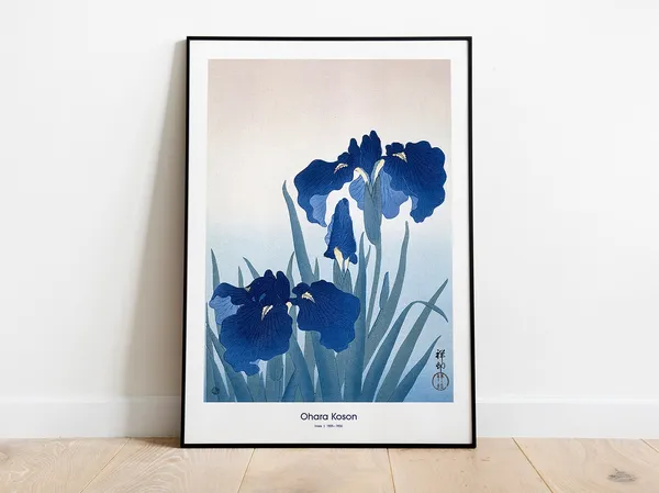 Ohara Koson Iris Flowers Japanese Art Poster