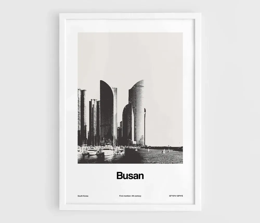 Busan Poster, Minimalist South Korea Art Print
