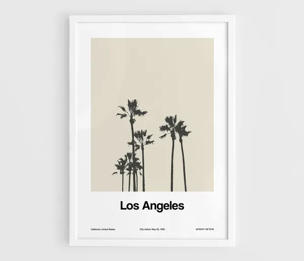 Los Angeles Palm Trees, Hollywood Minimalist Poster