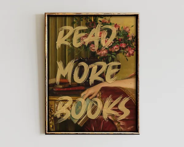 Read More Books Typography Art Print, Reader Gift